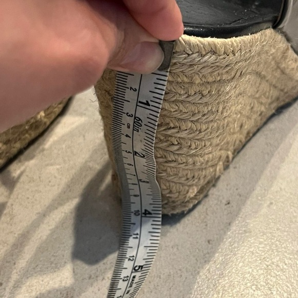 Tory Burch Black Patent Leather Round Toe Espadrille Slingback - Picture 6 of 9